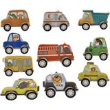 Laylay Toys Ahşap Oto Meslekler 10 Parça Anaokulu Kreş Çocuk Oyuncakları