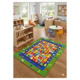 Laylay Toys Eğitici Oyun Halısı 140x190 cm Anaokulu Halı Çocuk Kreş Halı Kaymaz Taban Dijital Baskılı