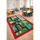 Laylay Toys Yaşam Şehrimiz Halı 140x190 Cm Anaokulu Kreş Çocuk Oyun Halısı Kaymaz Taban Dijital Baskılı