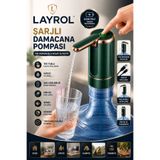 Layrol Şarjlı Otomatik Damacana Su Pompası BPA İçermez Taşınabilir Bataryalı