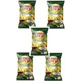 Lay's Lays Yoğurt Mevsim Yeşillikleri Süper Boy Cips 5 Adet Sağlıklı Atıştırmalıklar İçin Lezzetli Seçim