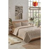 Layvera Welsoft Çeyizlik Yatak Örtüsü Seti 220X240 | Çift Kişilik+2 Adet Yastık Kılıfı+Yumuşak Doku+Peluş Yumuşak - Bej - 220 x 240 cm