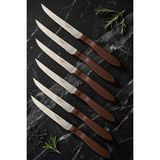 Lazbisa Hand Caft Serisi Steak Mutfak Bıçak Seti 6'li Steak Et Yemek Bıçağı (MFT-2344) - Çok Renkli