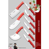 Lazbisa MFP-245 Silver Pro Serisi Mutfak 9 Parça Et Ekmek Sebze Soğan Börek Satır Bıçak Set