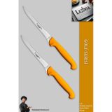 Lazbisa Mft-015 Gold Serisi Mutfak Fileto Bıçağı Steak Bıçak Et Balık Tavuk Fileto Bıçağı 2 Li Set Sarı