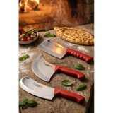Lazbisa Mft-158 Silver Serisi Pide Börek Mutfak Bıçağı Salata Pizza Bıçak Kıyma Tavuk Satırı 3 Lü Set Ahşap - Kırmızı