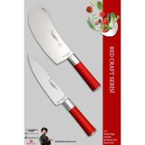 Lazbisa MFT-258 Red Craft Serisi Mutfak Et Ekmek Şef Sebze Börek Bıçak Set