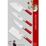 Lazbisa MFT-325 Red Craft Serisi Mutfak Et Ekmek Şef Sebze Börek 4'lü Bıçak Set