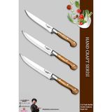 Lazbisa MTF-003 Hand Craft Mutfak Et Ekmek Sebze Meyve 3'lü Bıçak Set