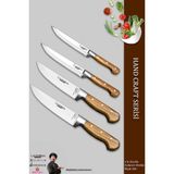 Lazbisa MTF-036 Hand Craft Mutfak Et Ekmek Sebze 4'lü Bıçak Set