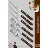 Lazbisa MTF-060 Hand Craft Serisi Steak Et Çatalı 6'lı Bıçak Set