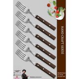 Lazbisa MTF-061 Hand Craft Serisi Steak Et Yemek Kahvaltı Çatalı Mutfak 6'lı Bıçak Set