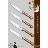 Lazbisa MTF-070 Hand Craft Mutfak Et Ekmek Sebze Meyve Doğrama 4'lü Bıçak Set