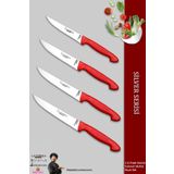Lazbisa MTF-2011 Silver Serisi Mutfak Et Ekmek Sebze Meyve 4'lü Bıçak Set