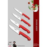 Lazbisa MTF-205 Silver Serisi Mutfak Et Ekmek Sebze 4'lü Bıçak Set