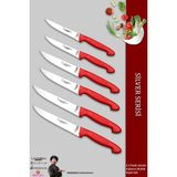 Lazbisa MTF-210 Silver Serisi Mutfak Et Ekmek Sebze Meyve 6'lı Bıçak Set