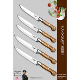 Lazbisa MTF-51 Hand Craft Mutfak Et Ekmek Sebze Meyve Doğrama 5'li Bıçak Set