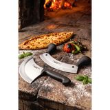 Lazbisa Silver Serisi 2 Li Mutfak Bıçağı Börek Pizza Bıçağı Pide Salata Kıyma Mutfak Bıçak Siyah Sap ( MFT-460 )