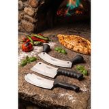 Lazbisa Silver Serisi 3 Lü Mutfak Bıçağı Börek Pizza Bıçağı Pide Salata Kıyma Mutfak Bıçak Tavuk Satırı Siyah Sap ( MFT-758)