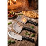 Lazbisa Silver Serisi 3 Lü Mutfak Bıçağı Pizza Börek Bıçağı Tavuk Kıyma Satırı Pide Salata Mutfak Bıçak Siyah Sap ( MFT-927)