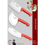 Lazbisa Silver Serisi Mutfak Bıçak Börek Bıçağı Pizza Pide Bıçağı Kıyma Bıçağı Satırı 3 Lü Set ( Mft-927)