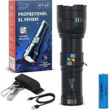 Lazer Etkili Profesyonel El Feneri WT-631- 30,000 Lümen - 15
