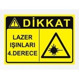 Lazer Işınları 4.derece - Uyarı Tabela Levhası 24X34 cm Polikarbon - 24 x 34 cm - 1 Adet