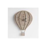Lazer Kesim Ahşap Çocuk Odası Balon Doğal Duvar Saati 30x30cm