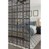 Lazer Kesim Sarkıt Paravan, Ahşap Separatör, Oda Bölücü 4'lü Panel Levha - 34 x 34 Cm - Siyah