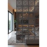 Lazer Kesim Sarkıt Paravan, Ahşap Separatör, Oda Bölücü 4'lü Panel Levha Güç Model - 34 x 34 Cm - Antrasit - Gri