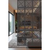 Lazer Kesim Sarkıt Paravan, Ahşap Separatör, Oda Bölücü 4'lü Panel Levha Güç Model - 40 x 40 Cm - Antrasit - Gri