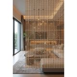 Lazer Kesim Sarkıt Paravan, Ahşap Separatör, Oda Bölücü 4'lü Panel Levha Halka Model - 34 x 34 Cm - Karışık