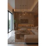 Lazer Kesim Sarkıt Paravan, Ahşap Separatör, Oda Bölücü 4'lü Panel Levha Illizyon Model - 34 x 34 Cm - Ahşap - Ceviz