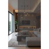 Lazer Kesim Sarkıt Paravan, Ahşap Separatör, Oda Bölücü 4'lü Panel Levha Illizyon Model - 34 x 34 Cm - Antrasit - Gri