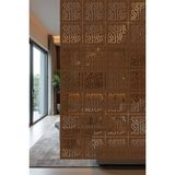Lazer Kesim Sarkıt Paravan, Ahşap Separatör, Oda Bölücü 4'lü Panel Levha Modern Model - 34 x 34 Cm - Ahşap - Ceviz