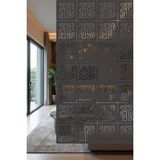 Lazer Kesim Sarkıt Paravan, Ahşap Separatör, Oda Bölücü 4'lü Panel Levha Modern Model - 34 x 34 Cm - Antrasit - Gri