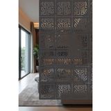 Lazer Kesim Sarkıt Paravan, Ahşap Separatör, Oda Bölücü 4'lü Panel Levha Modern Model - 40 x 40 Cm - Antrasit - Gri