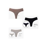 Lazer Kesim String Tanga Micro Kumaş 3 lü Paket Siyah Vizon Ten Rengi Naylonumsu Doku Değildir HAVA GEÇİRGENLİĞİ VAR KAYMAZ vizon siyah ten rengi M