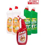 Lazer Pro Max 5li Temizlik Seti 2xçamaşır Suyu 2xbulaşık Deterjanı 1xleke Çıkarıcı - 1 lt