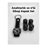 Lazer Store Peugeot 4007 ile Uyumlu Logolu Siyah Alüminyum Sibop Kapağı ve Silikon Anahtarlık