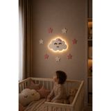 Lazer X Design LED Işıklı Bulut Gece Lambası ve Yıldız Seti | Çocuk Odası Duvar Dekoru | Pilli MDF Bulut Dekor | Gün Işığı LED