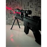 Lazerli Tüfek 82CM Dipçikli Şarjörlü Sniper Boncuk Atan - Siyah