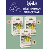 Lazika (3'lü Set) Hisli Harman Sekine - Papatya, Funda Yaprağı, Kakule, Zencefil (3x18 Poşet)