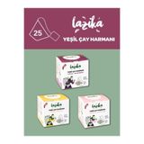 LAZİKA (3'lü Set) Yeşil Çay Harmanı Karma - Yayla Çiçeği, Melisa, Oolong Yasemin (3x25 Poşet)