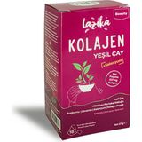 Lazika Kolajenli Yeşil Çay - 18 Adet Non-GMO PLA Piramit Poşet, 237 mg Peptit Kolajen