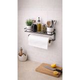 LAZORİAE Metal Mutfak Duvar Rafı Kağıt Havluluklu – Modern Tasarım 17×29×10