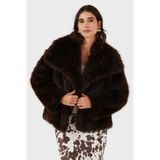 Lazzerini Tiziana Oversize Geniş Yaka Yumuşak Dokulu Kürk Bayan KÜRK 68912364942P98