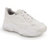 LBR Libero L083.65118 Beyaz Hakiki Antik Deri Kadın Sneaker - Yüksek Termo Tabanlı ve Konforlu Kalın Taban Spor Ayakkabı