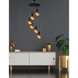 Lbx Lighting Box Yıldız Home Alista 6.lı Sarkıt Rustik Siyah Avize