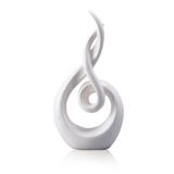 LC LCdecohome Modern Soyut Sanat Masa Dekorasyonu - Seramik Heykel Oturma Odası için Modern Beyaz Süsler Harika Hediye Fikri Ev Dekoru 12,7 x 6,3 x 26,5 cm
